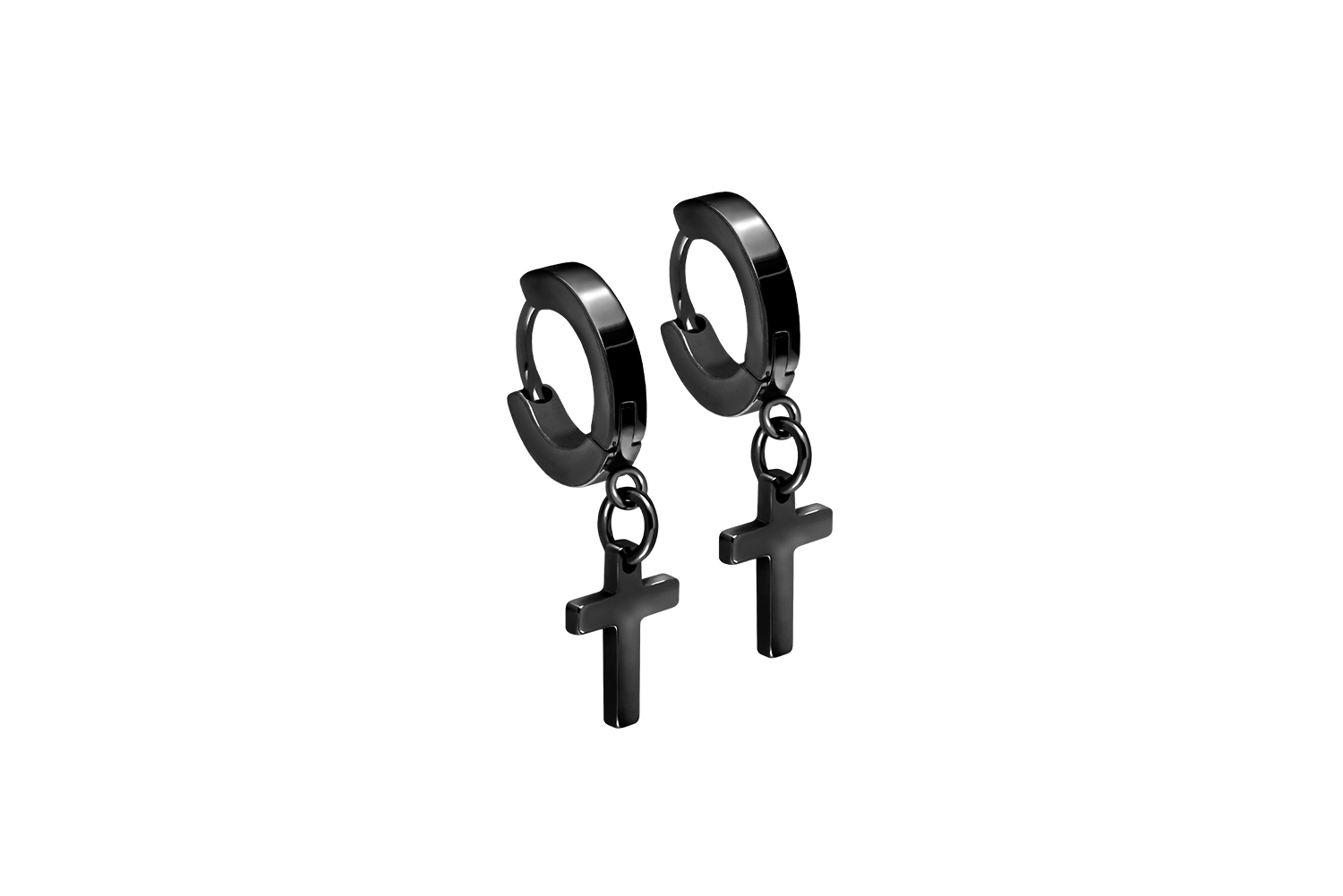 Titan Ohrclicker Creolen BEWEGLICHES KREUZ von Piercingline